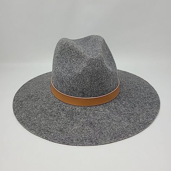 Fantastic Gigi Pip Womens XL Wide Brim Fedora Hat Gray Australian Wool Felt S/M main image 9